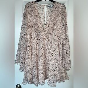 Hello Molly Blush and Gray Patterned Dress Women 8